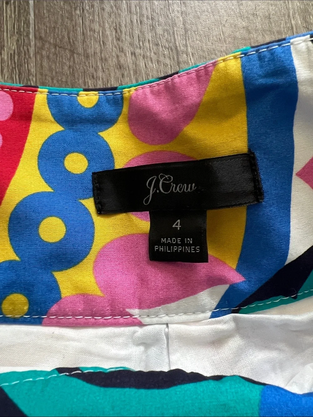 J. Crew Multicolor Floral and Geometric Print Dress